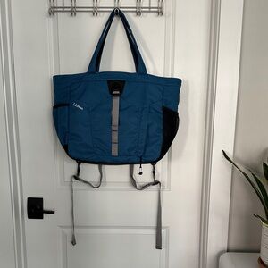 L.L. Bean Blue and Black Carryall Backpack Tote